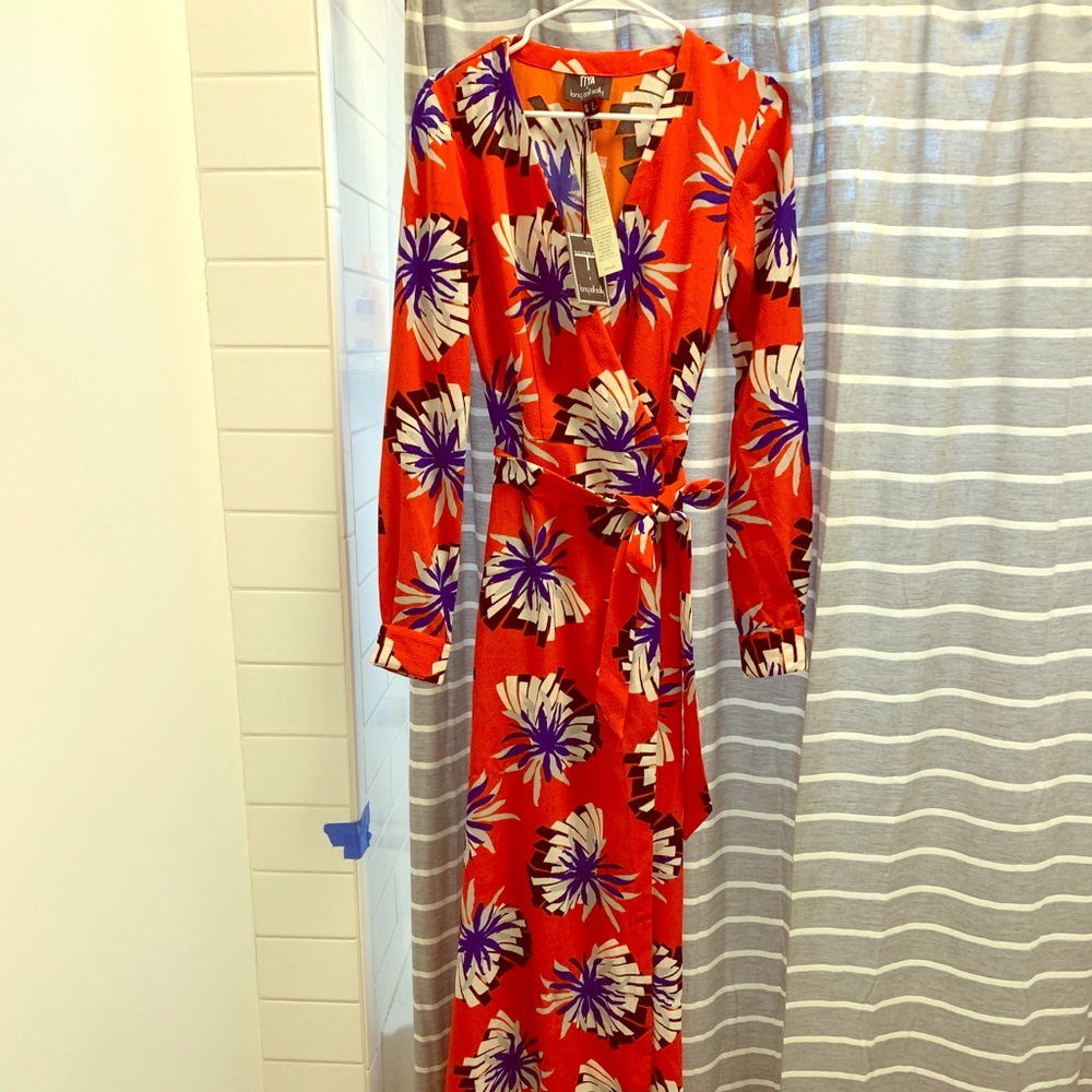 Long tall sally floor length Orange Floral Dress